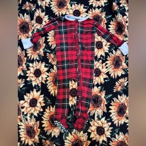 Bums & Roses Plaid Bamboo Footie